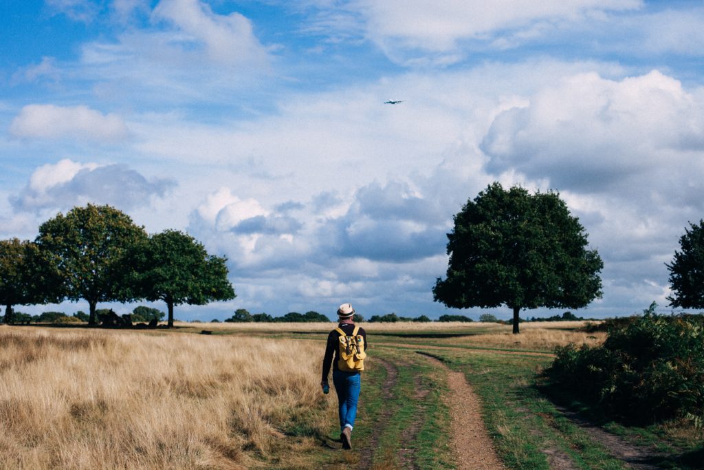 walking in countryside